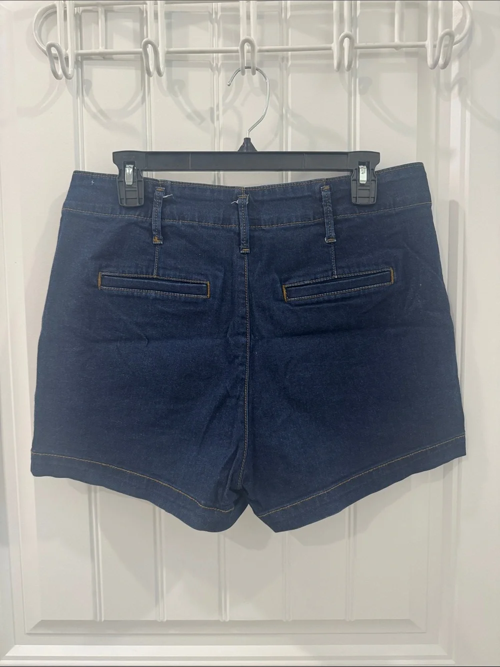 ANN TAYLOR LOFT Dark Wash Blue Denim Jean Painter Style Size 8 $60 EUC KL
